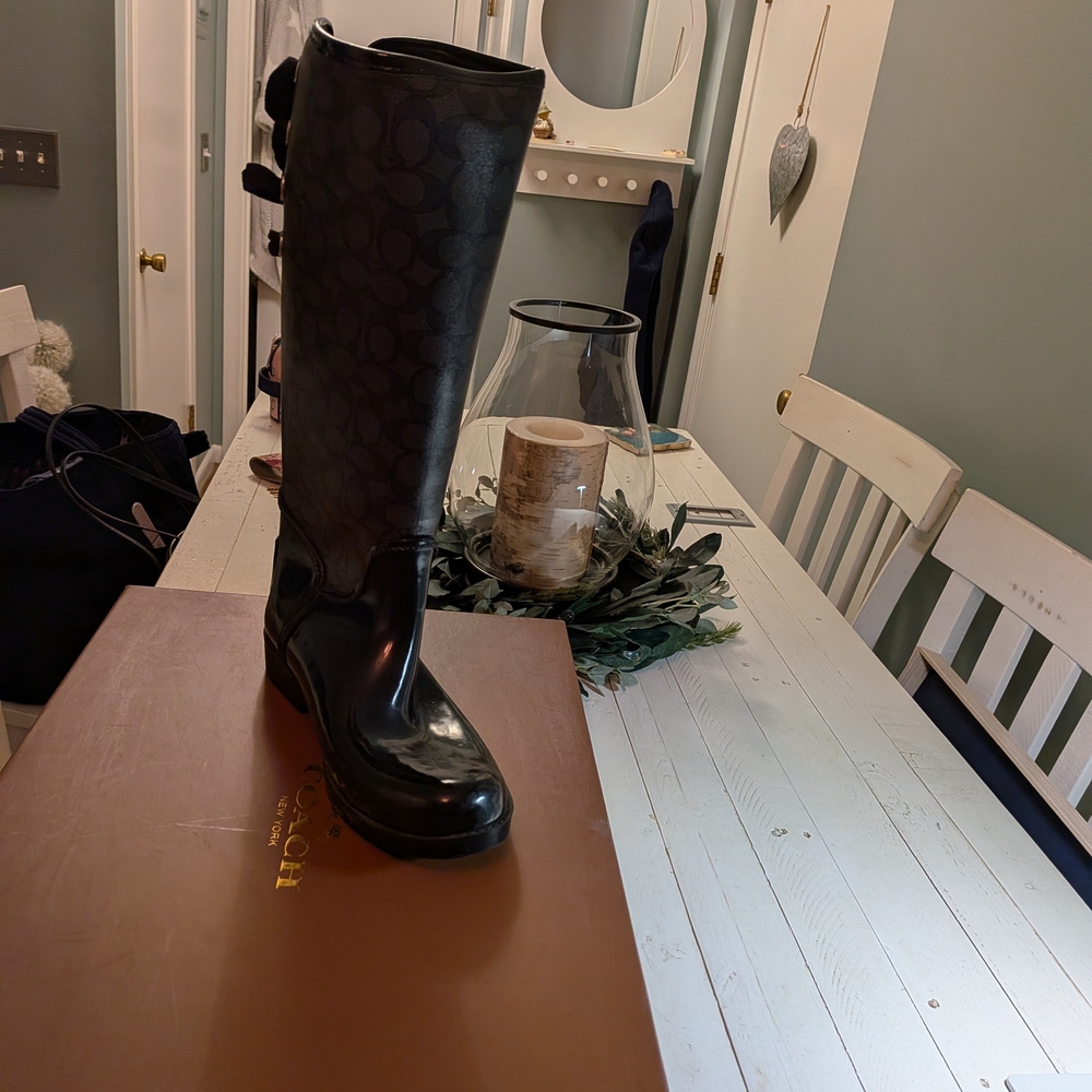 Coach Women's Black Signature Rain Boots - Picture 3 of 3